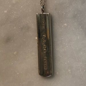Tiffany silver bar necklace